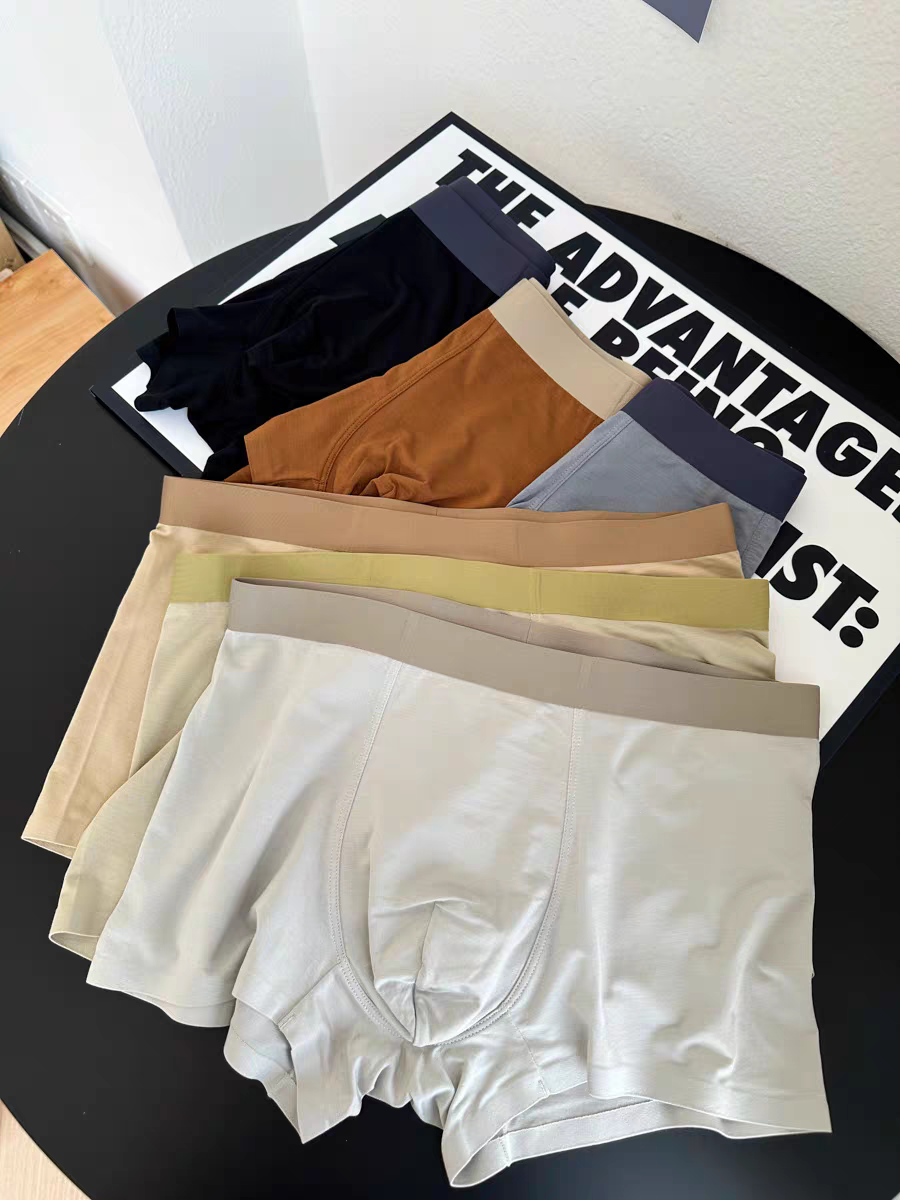 Men's 3-Pack Combo Ice Silk Boxer Briefs: Cool & Breathable Comfort