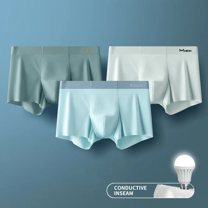 Men's 3-Pack Ice Silk Briefs: Cool & Breathable Comfort
