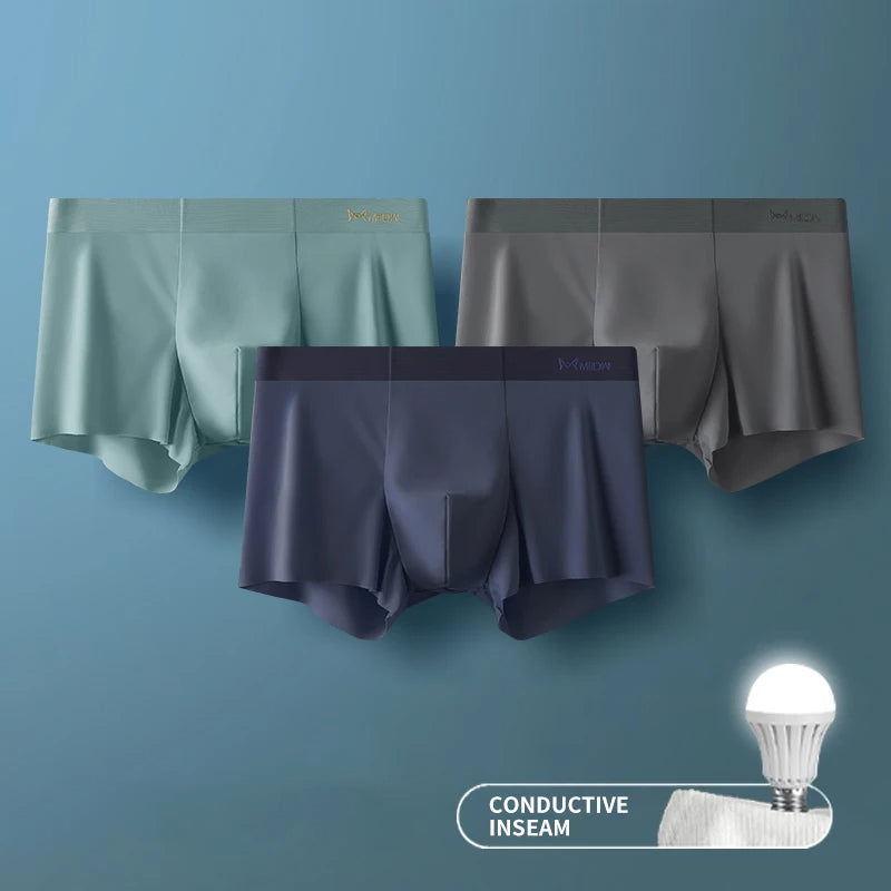 Men's 3-Pack Ice Silk Briefs: Cool & Breathable Comfort