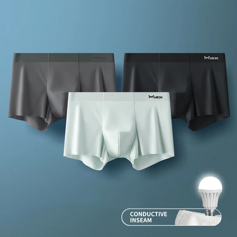 Men's 3-Pack Ice Silk Briefs: Cool & Breathable Comfort