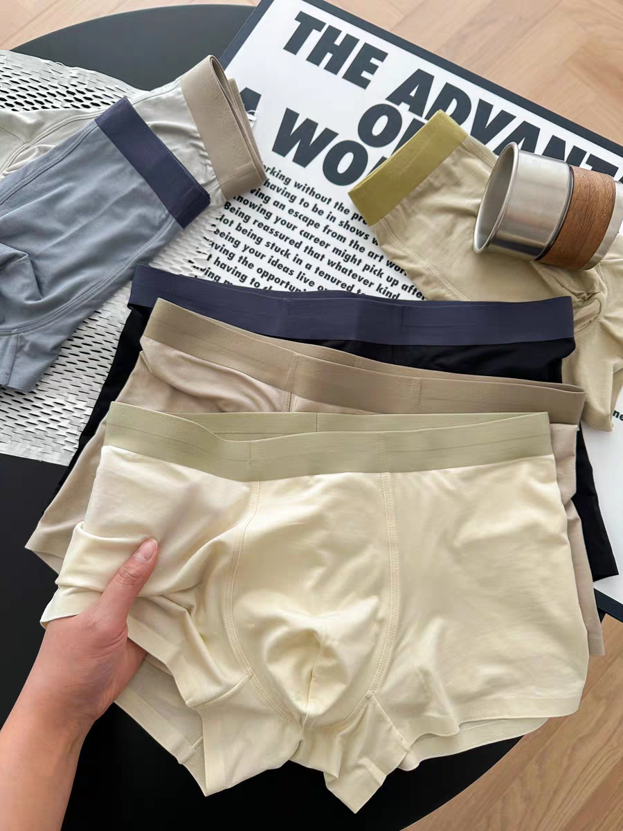 Men's 3-Pack Combo Ice Silk Boxer Briefs: Cool & Breathable Comfort